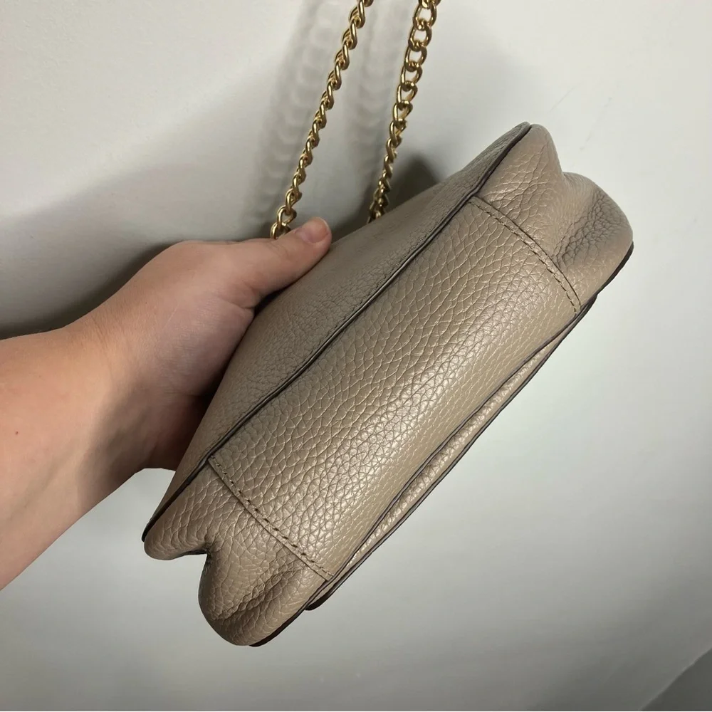 Michael Kors‎ Sloan pebbbled leather crossbody bag shoulder bag tan small - Picture 7 of 10